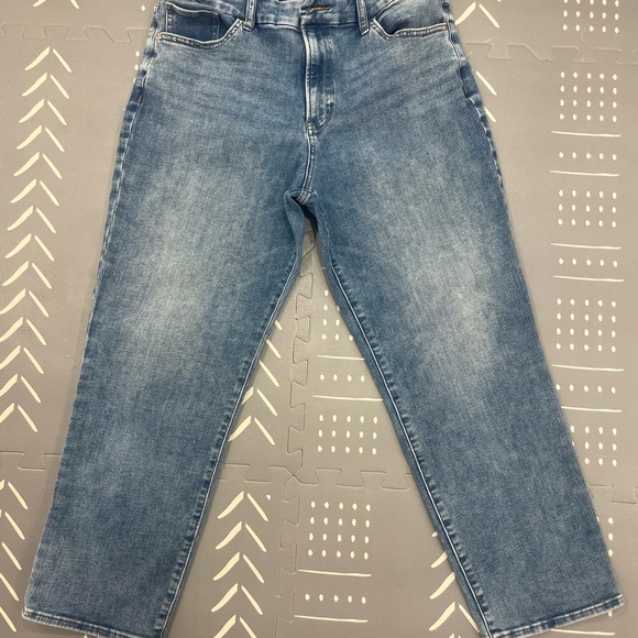 Express Straight Ankle High Rise Ultra Stretch Blue Denim Jeans - Picture 2 of 4